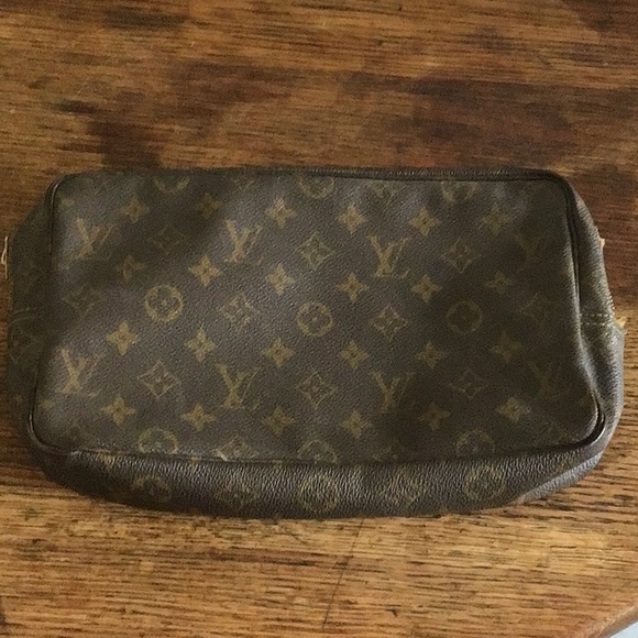 VTG..Louis Vuitton Monogram Trousse Toilette Pouch Brown Clutch Case LV - Picture 3 of 10